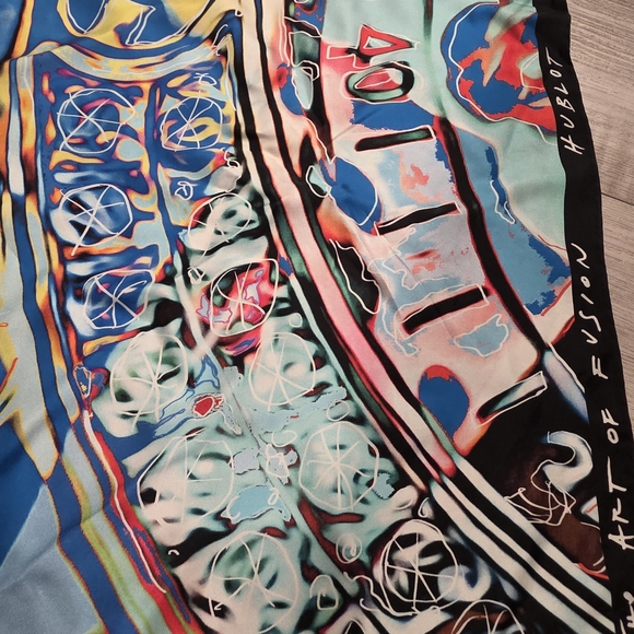 Hublot Vibrant Abstract Silk Scarf - Picture 13 of 15